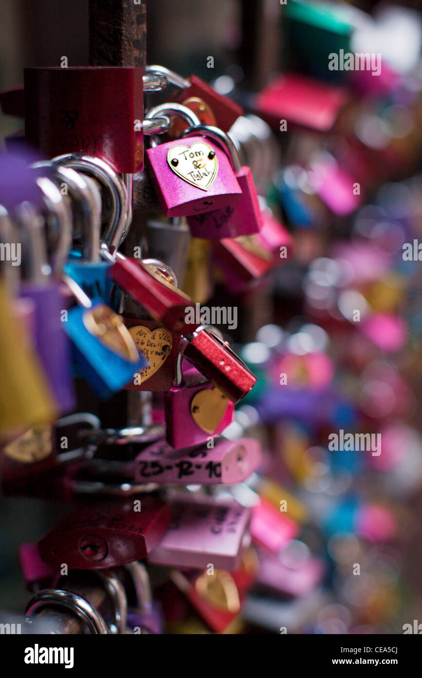 Love padlocks in the courtyard below Romeo & Juliet's balcony. Verona, Italy Stock Photo Alamy