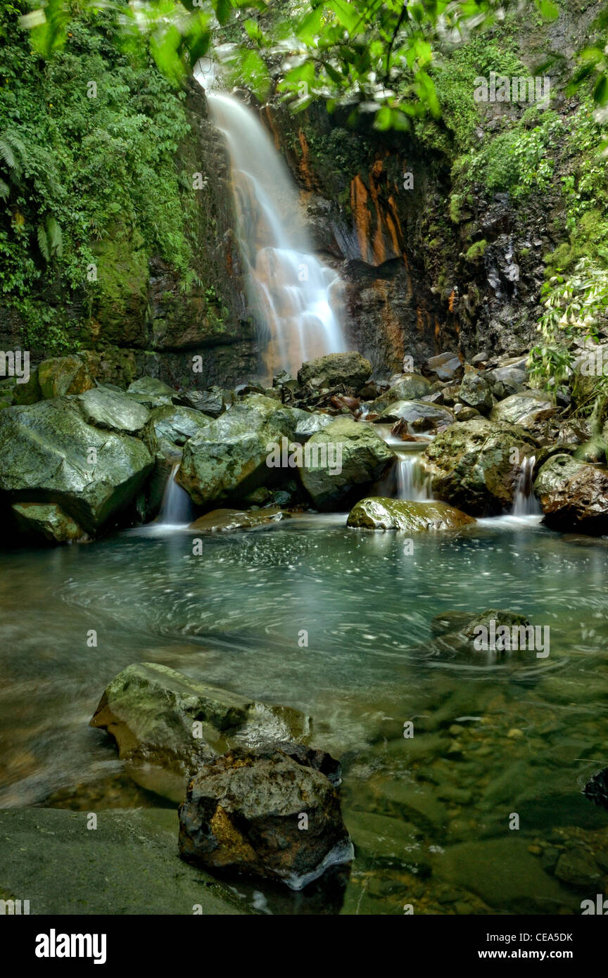 Cigamea, beautiful waterfall at Mountain Salak Stock Photo