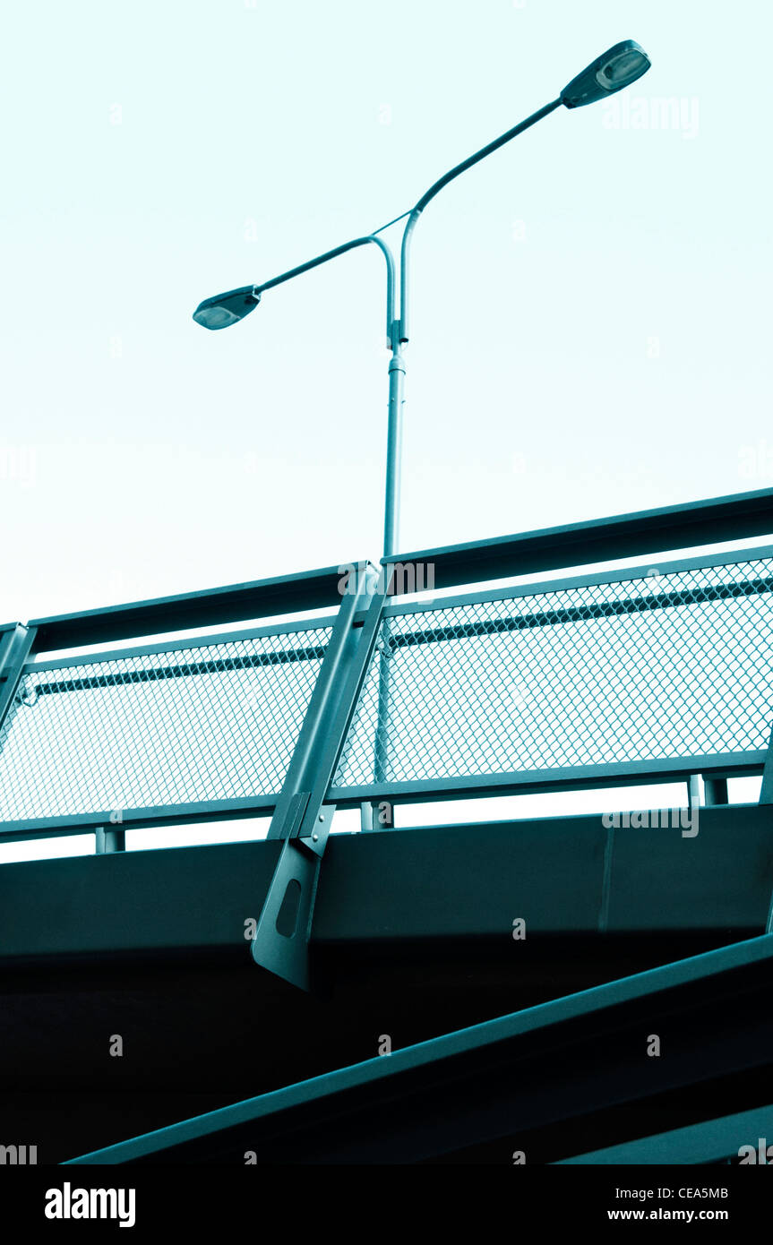 detail of a bridge and street lights Stock Photo