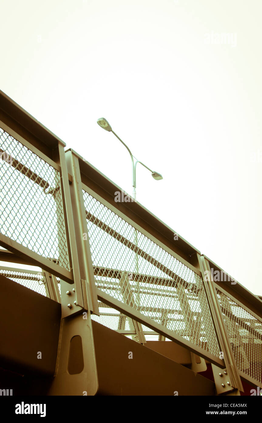 detail of a bridge and street lights Stock Photo