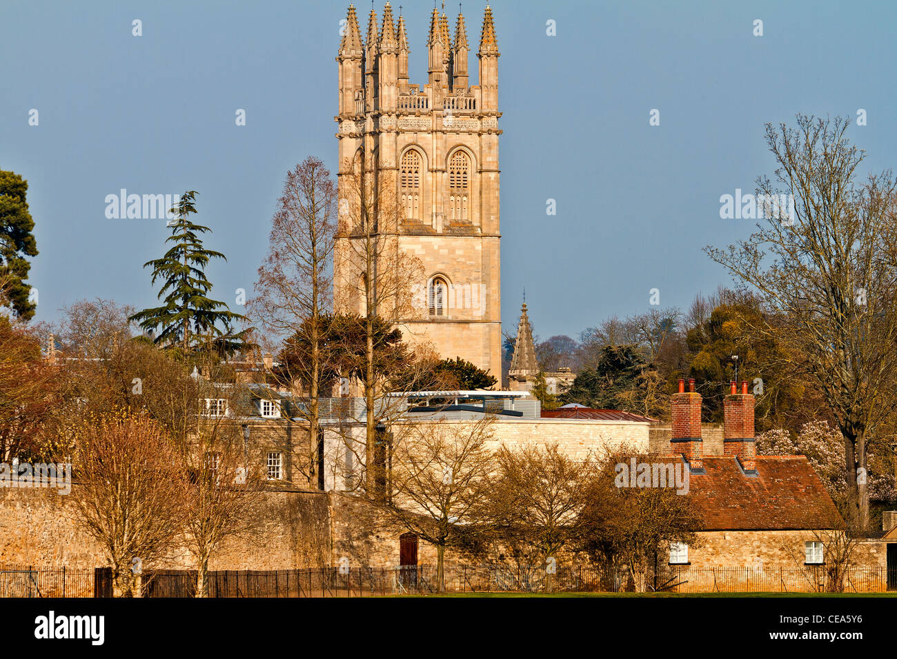 UK Oxford Magdalen College Great Tower Stock Photo