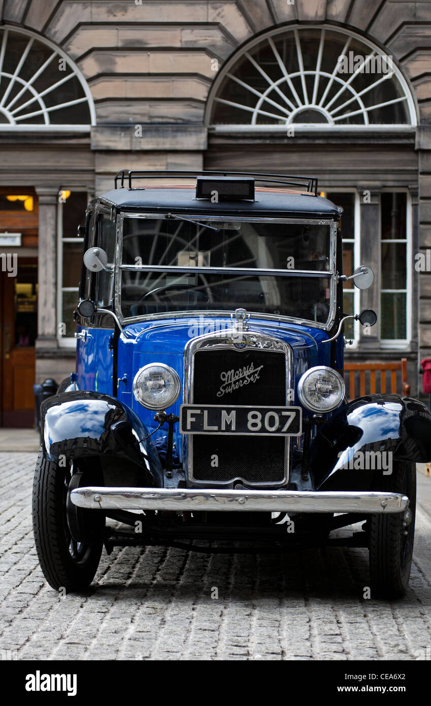 Vintage car on film set Edinburgh Scotland UK Stock Photo