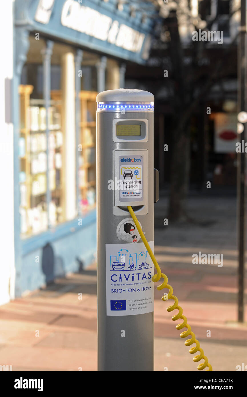 Civitas electric car or vehicle charging point in Brighton city centre UK Stock Photo