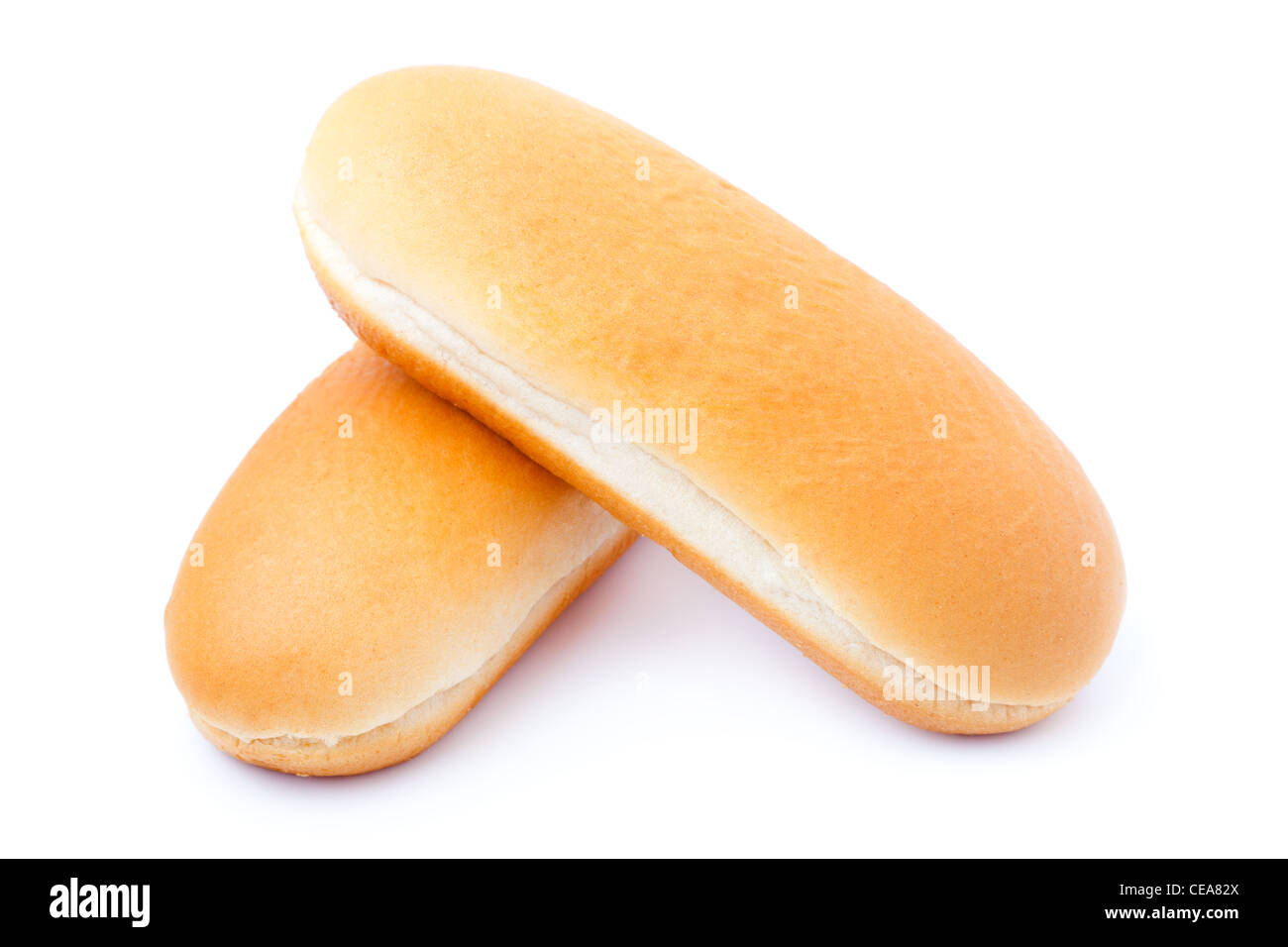 hot dog bun, isolated on white Stock Photo