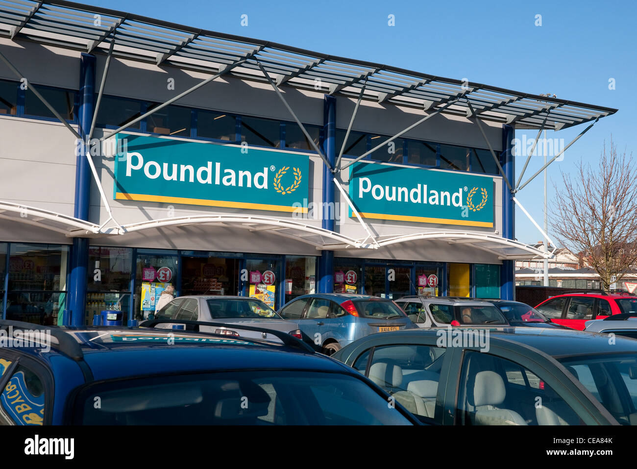 poundland store sign, norwich, norfolk, england Stock Photo