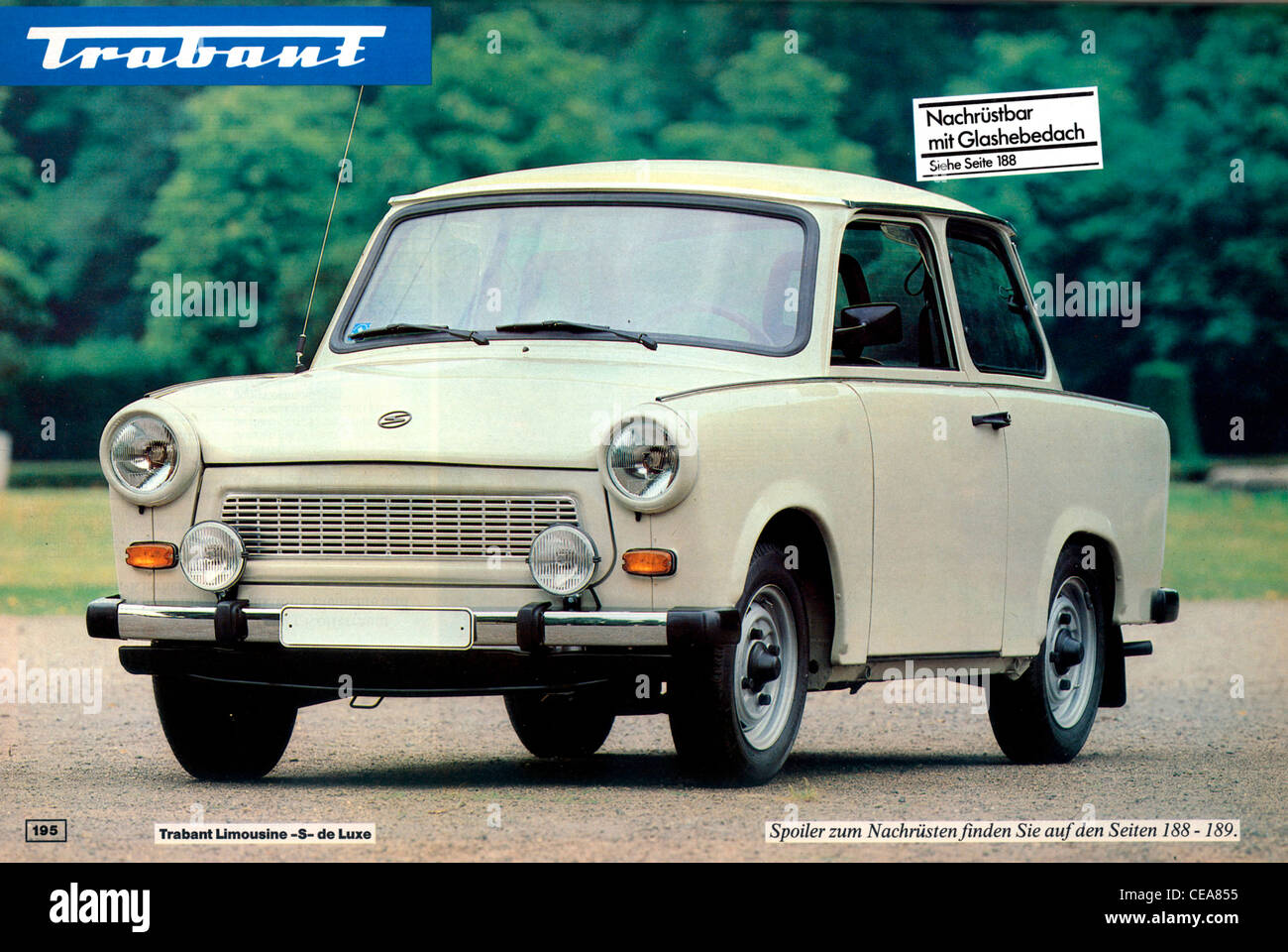 Catalogue of Genex Geschenkdienst of the GDR with the supply of a car as a present of foreigners to East German. Stock Photo