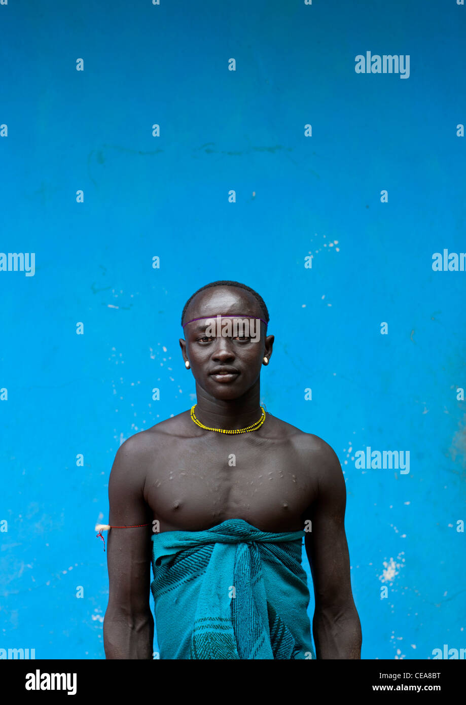 Nectorals Bodi Man Portrait With Scarified Pectorals Ethiopia Stock Photo - Alamy
