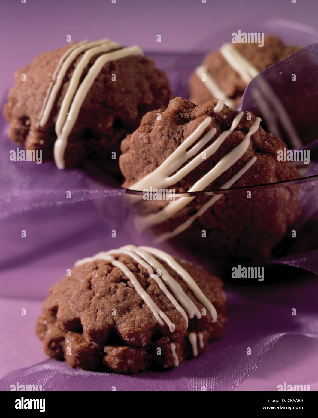Chocolate almond paste cookie Stock Photo Alamy