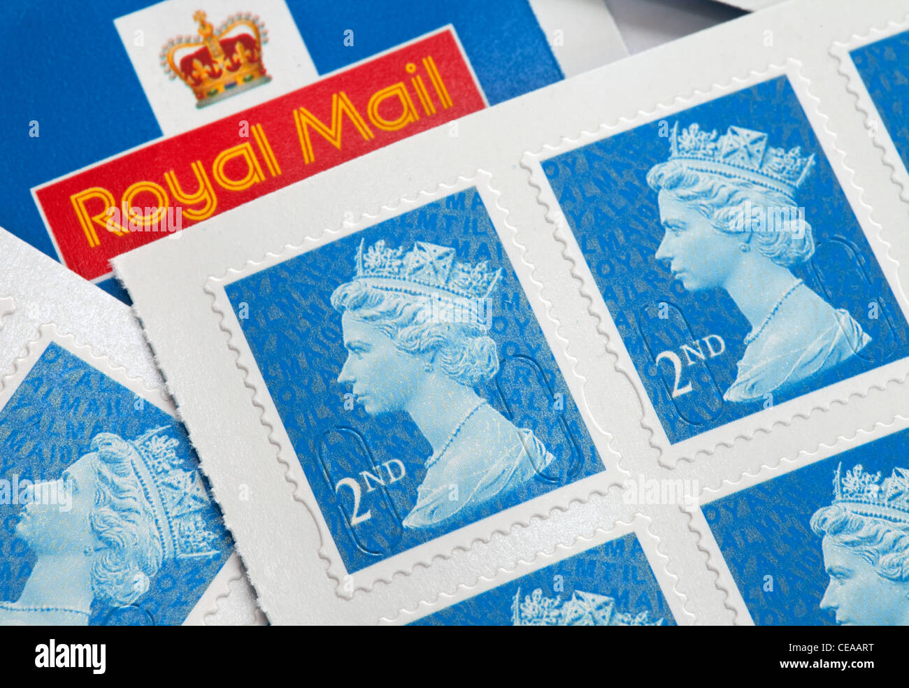 English Second class postage stamps, UK Stock Photo Alamy