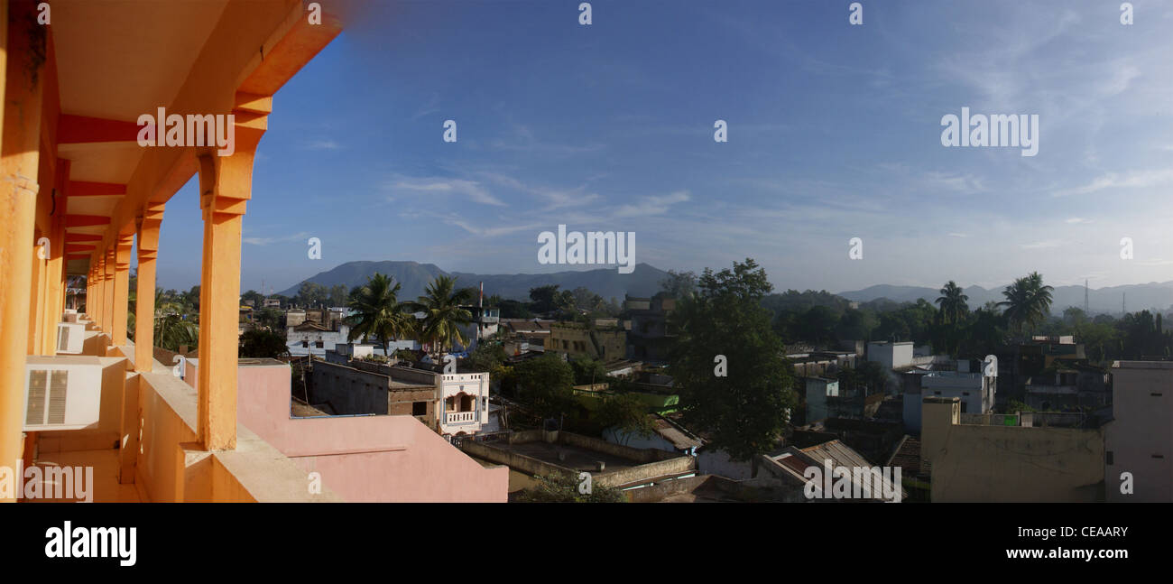 View from hotel veranda in Jeypore, India Stock Photo