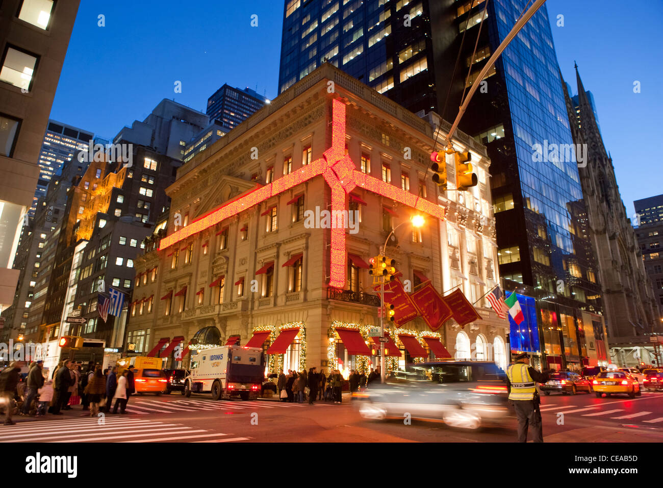 Cartier Store on 5th Avenue decorated 