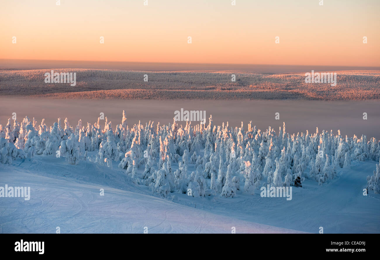 Snow-clad views of Iso-Syöte, Finland Stock Photo