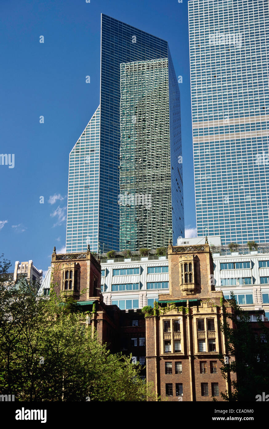 UN Plaza Hotel with Tudor City Buildings in Foreground, First Avenue, NYC Stock Photo