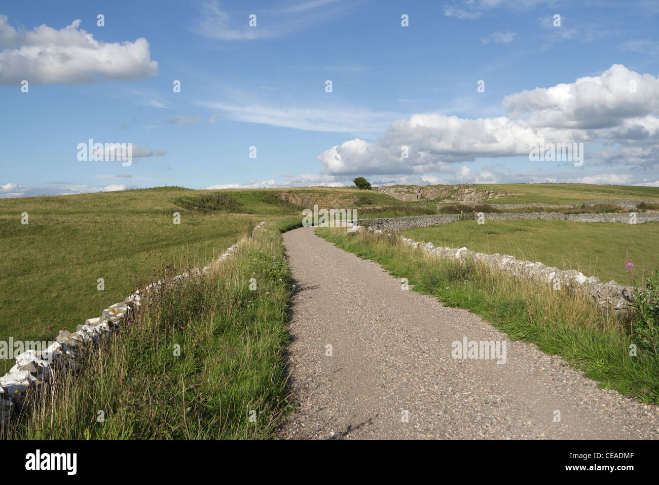 High Peak Trail footpath, Gotham curve disused railway line, Peak District National Park Derbyshire England, British English countryside landscape Stock Photo