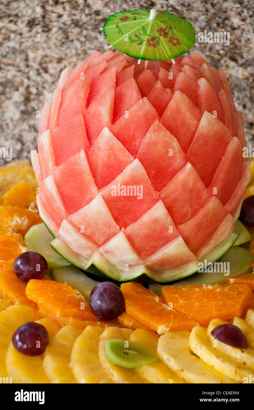 Decorated fruit table Stock Photo Alamy