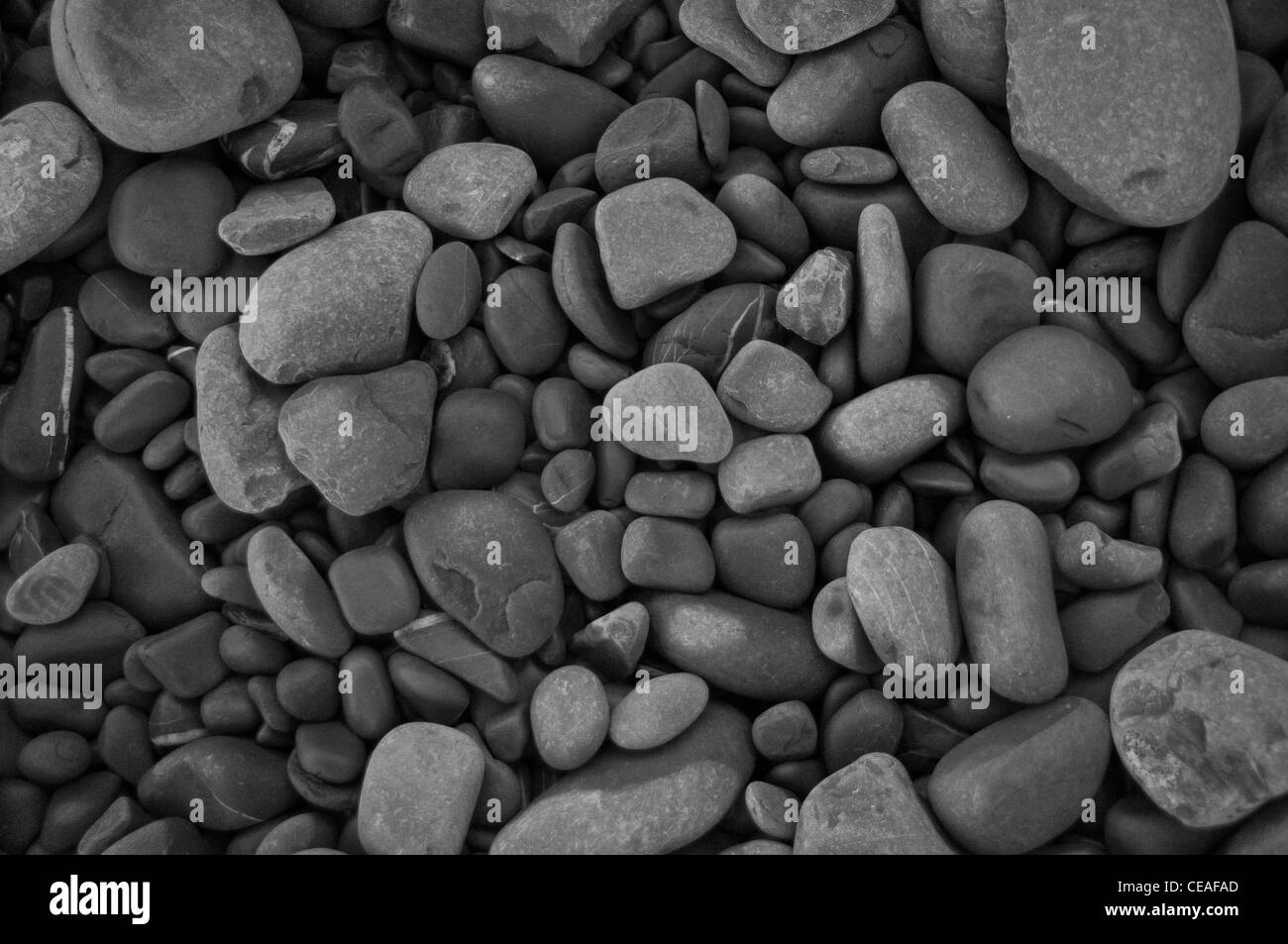 Beaches, rocks and stones on a UK coastline. Stock Photo