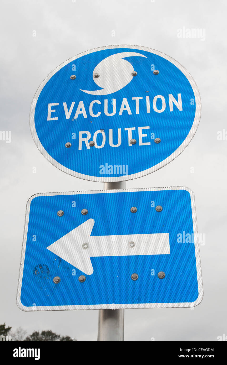 Tornado Evacuation Route sign, Florida, United States, USA, North America Stock Photo