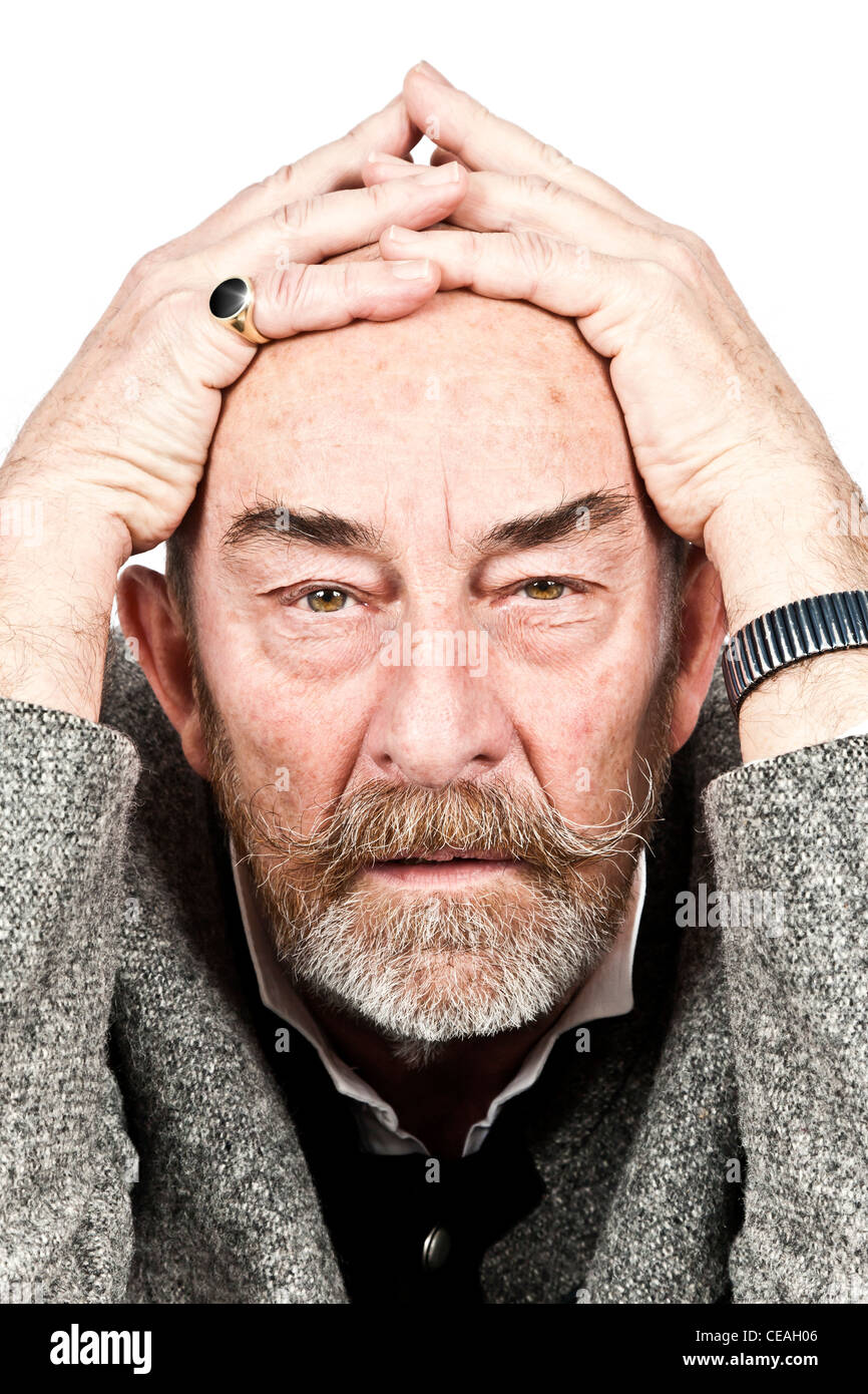 An old man with a gray beard Stock Photo Alamy
