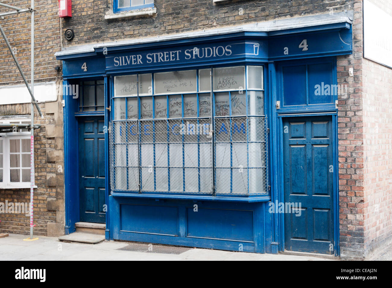 A dusty closed-up building in Greenwich, South London. Stock Photo