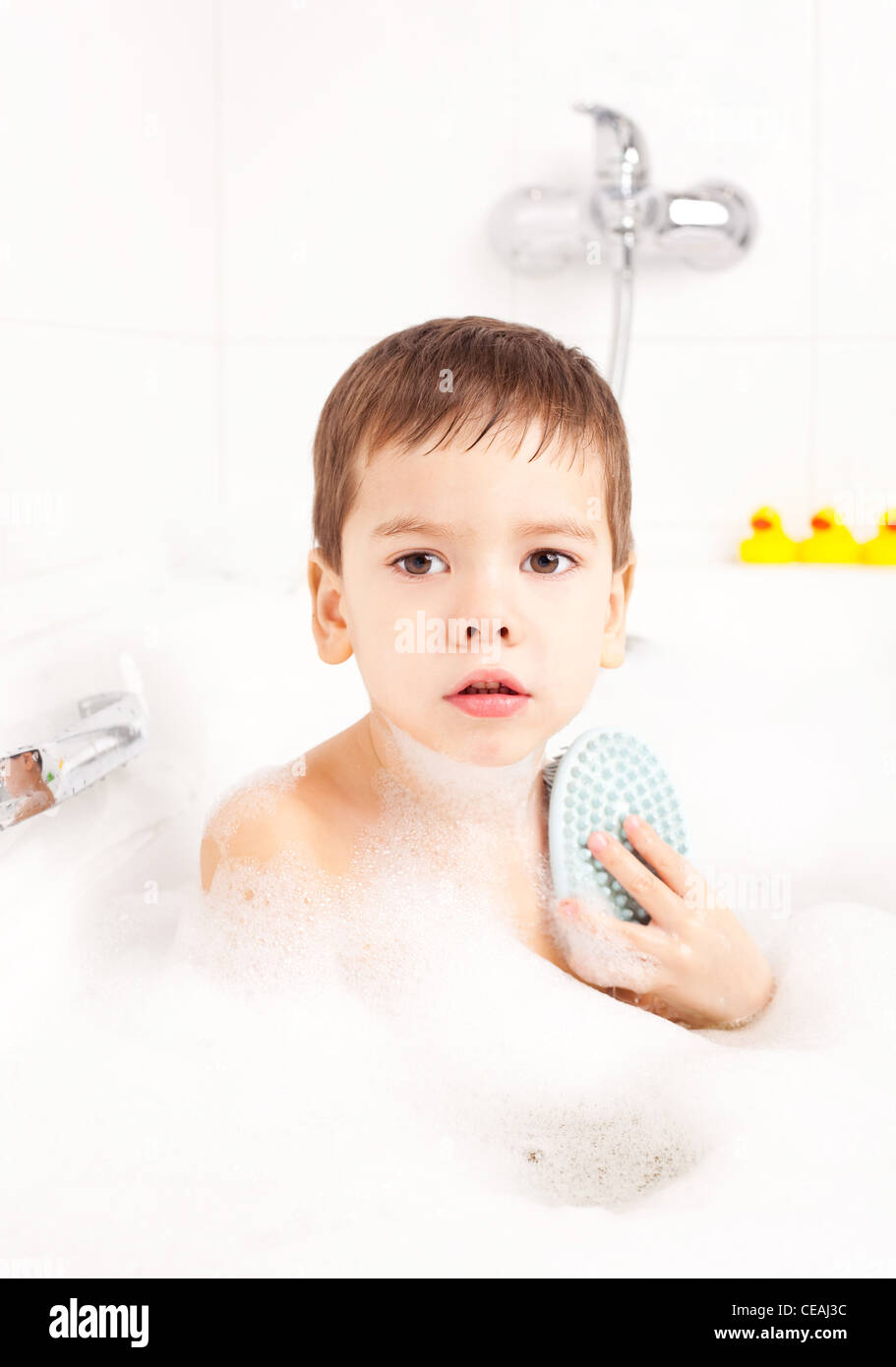 Baby taking a bath Cut Out Stock Images & Pictures Alamy