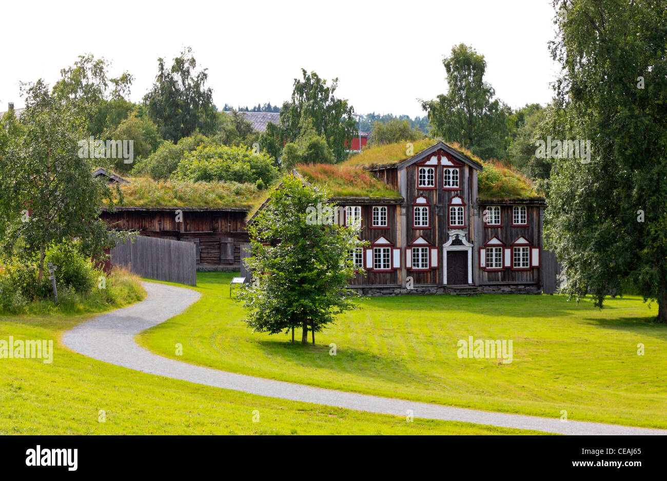 Old restored house at Trondelag Museum, Trondheim, Norway