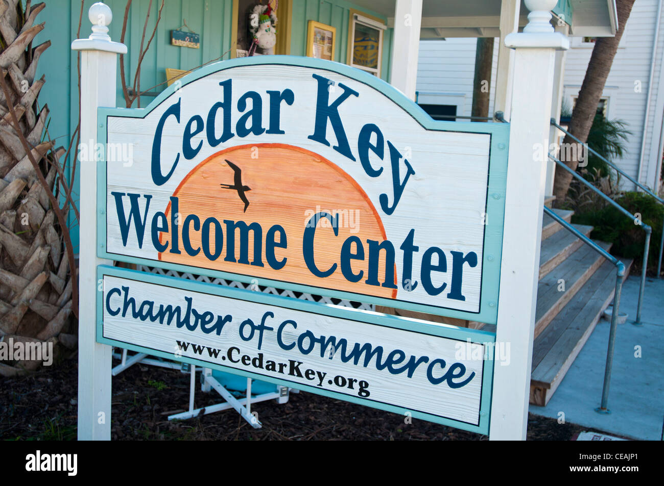 Cedar Key Welcome Center, Chamber of Commerce, Florida, United States, USA Stock Photo