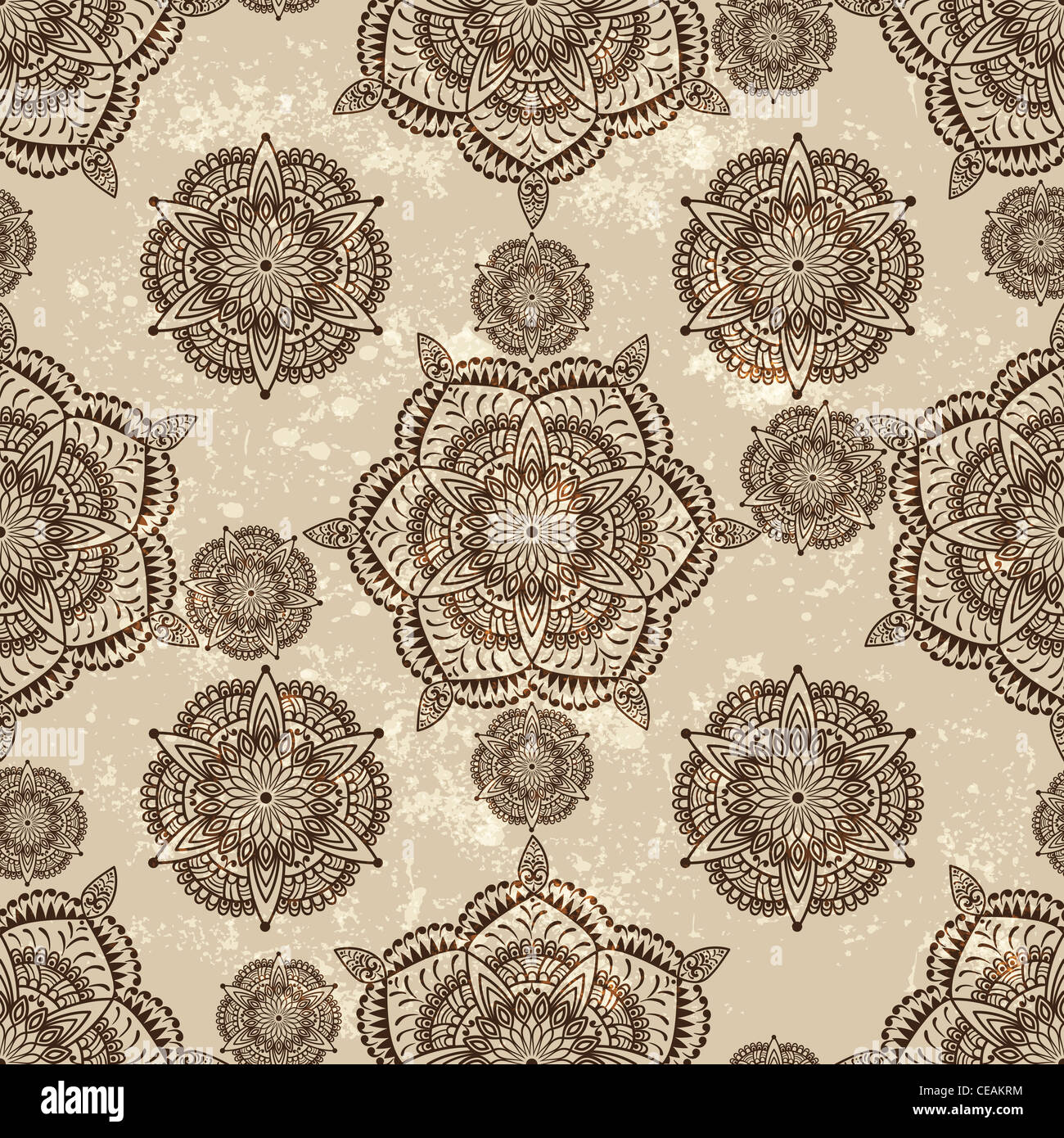 seamless wallpaper with abstract flowers Stock Photo - Alamy