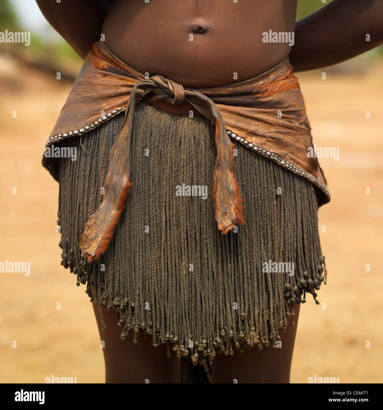 A Tsemay Woman Skin Loincloth Ethiopia Stock Photo - Alamy