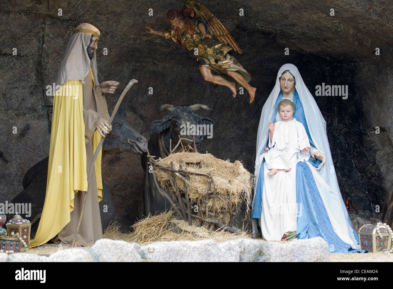 St. Peter's Basilica Basilica di San Pietro Vatican city Rome Nativity scene Stock Photo