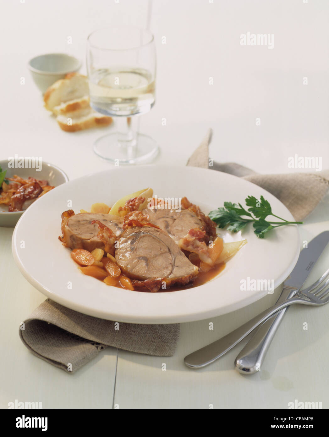 Braised veal knuckle Stock Photo Alamy