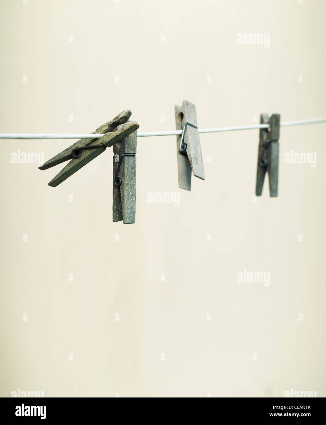 Clothesline and Clothes Pegs Stock Photo Alamy