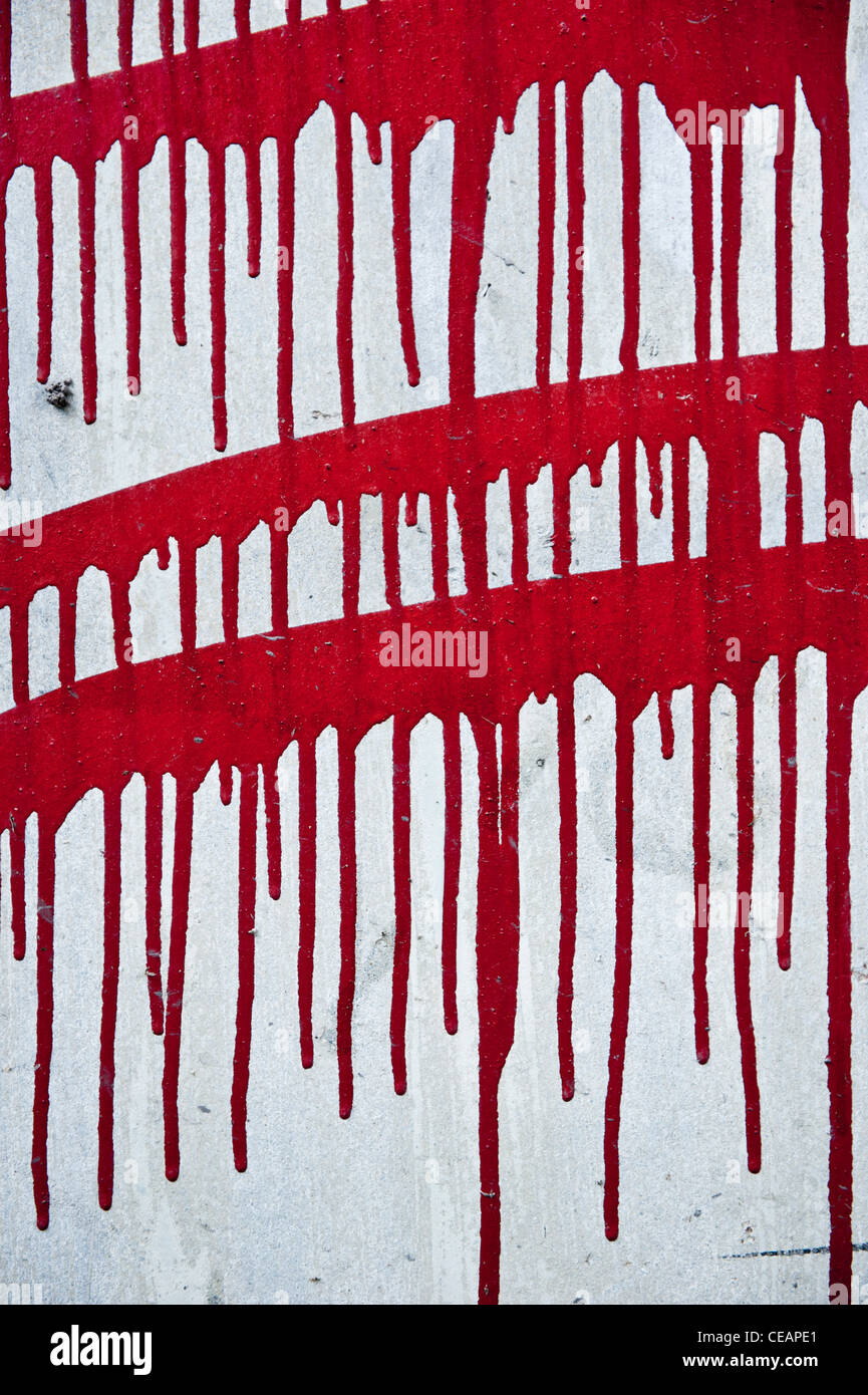 Red paint on wall Stock Photo Alamy