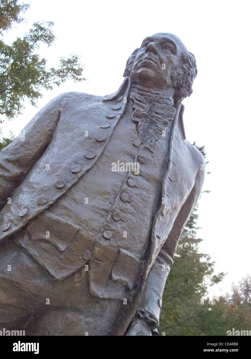 President John Adams statue in Quincy Center Massachusetts Stock Photo