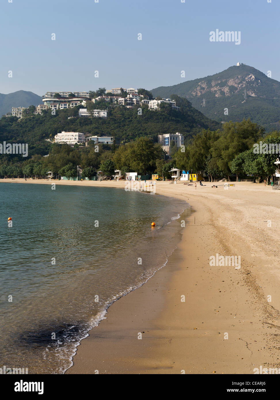 dh Deep Water Bay Beach DEEP WATER BAY HONG KONG Seashore sandy beach shore line lapping sea water sand beaches Stock Photo