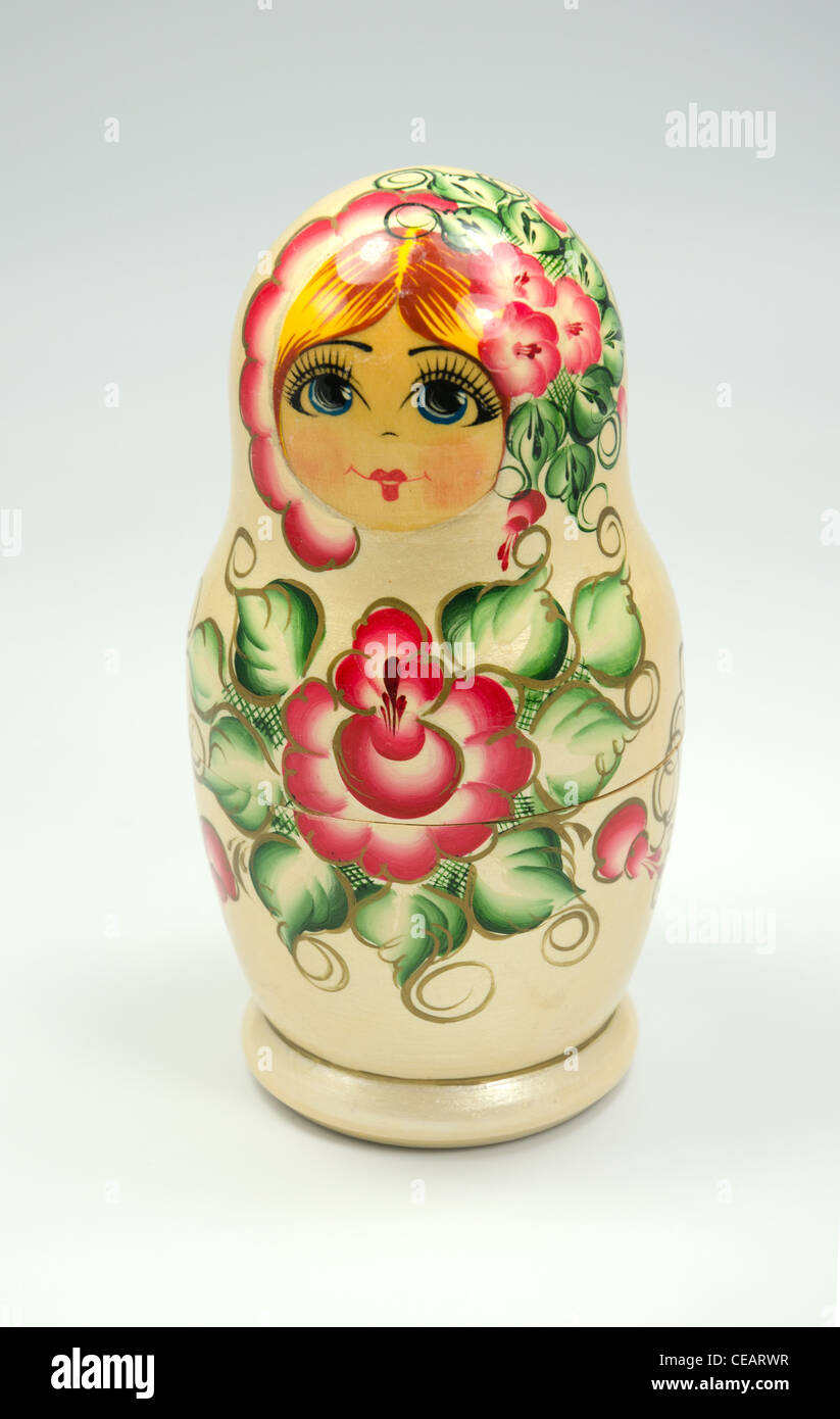 Russian nesting doll called, Matryoshka or Babushka, Doll Stock Photo