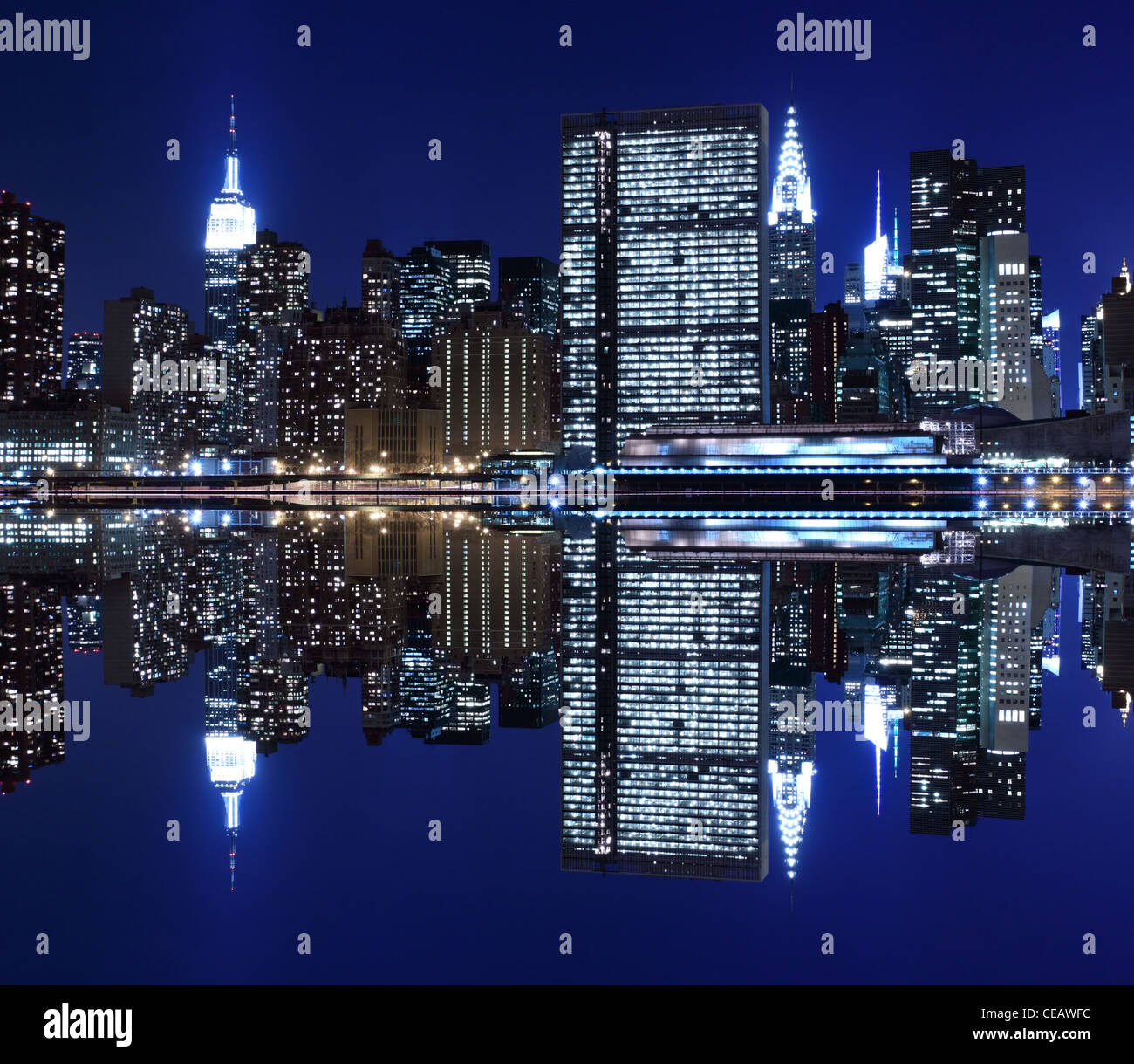 Midtown Manhattan skyline at Night, New York City Stock Photo - Alamy