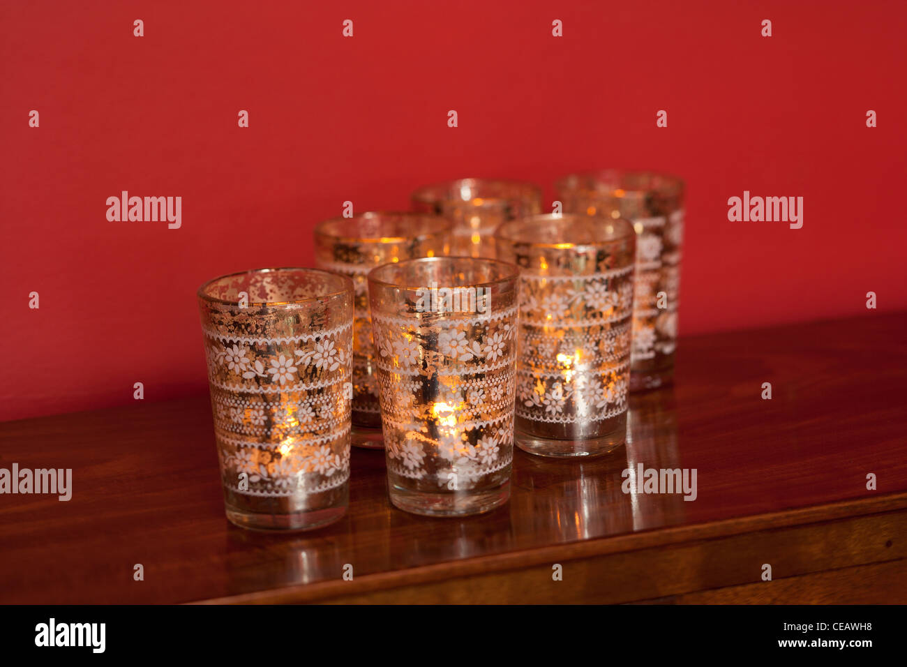 tealight candles Stock Photo