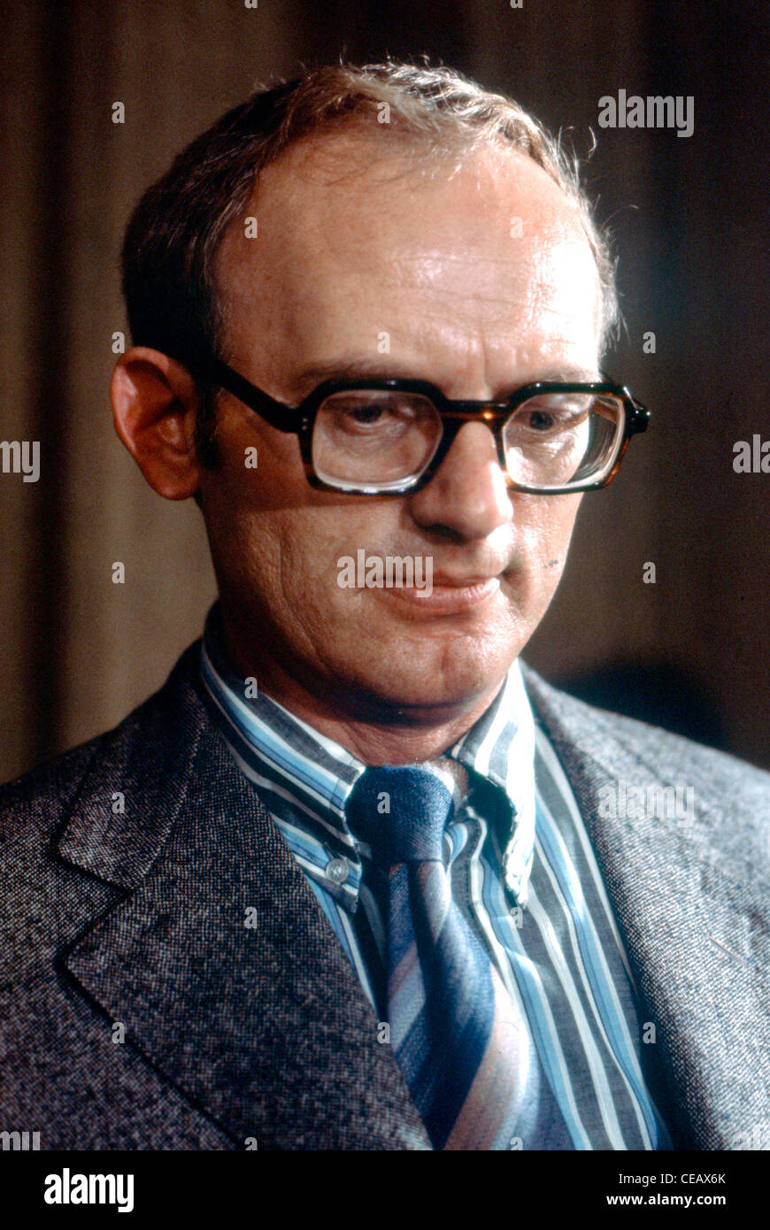 Hermann Kant - *14.06.1926: Portrait of the German writer at a reading in June 1973 in Berlin. Stock Photo
