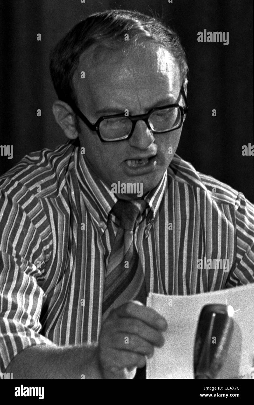 Hermann Kant - *14.06.1926: Portrait of the German writer at a reading in June 1973 in Berlin. Stock Photo