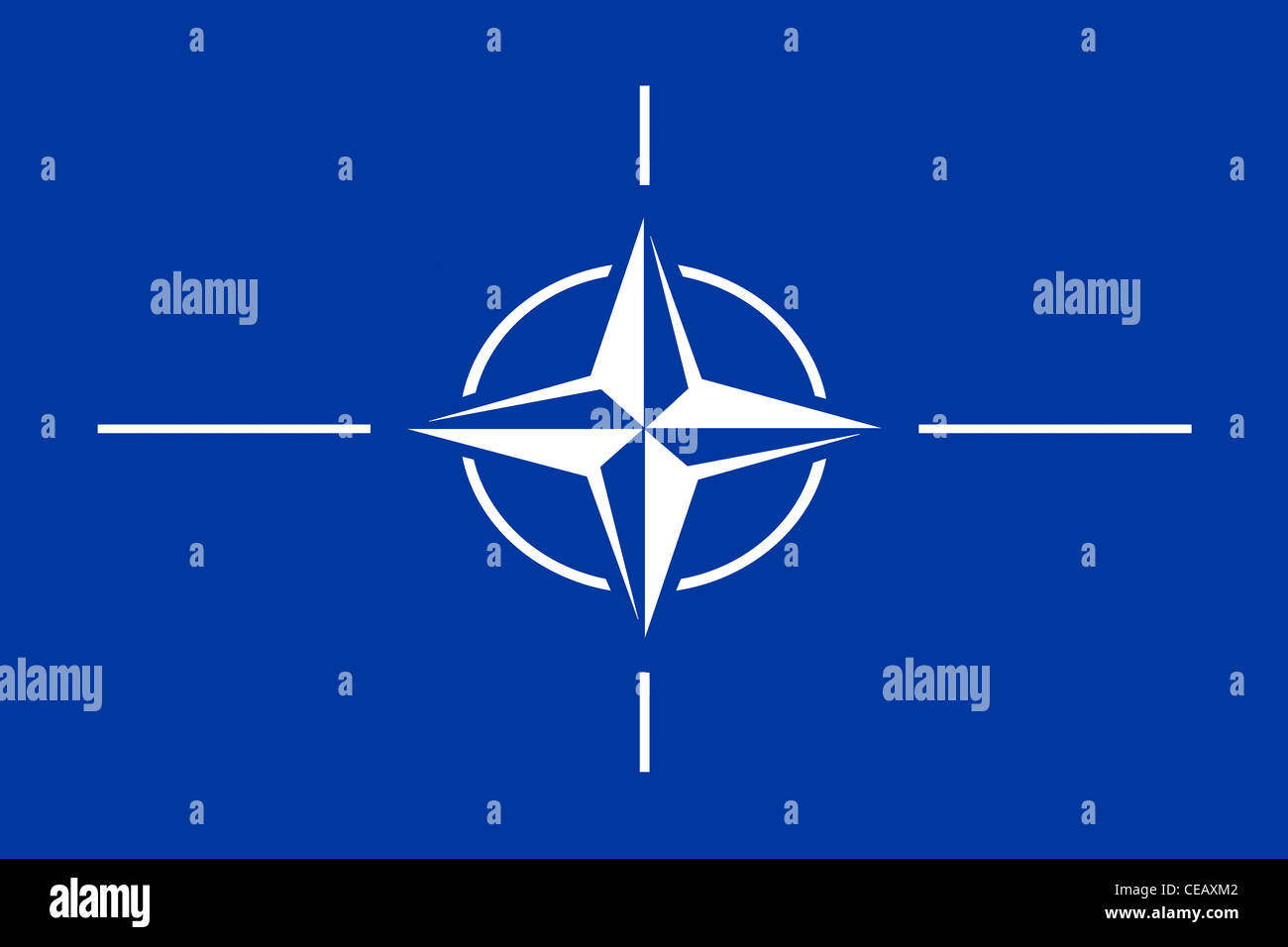 Flags of the NATO - North Atlantic Treaty Organization. Stock Photo
