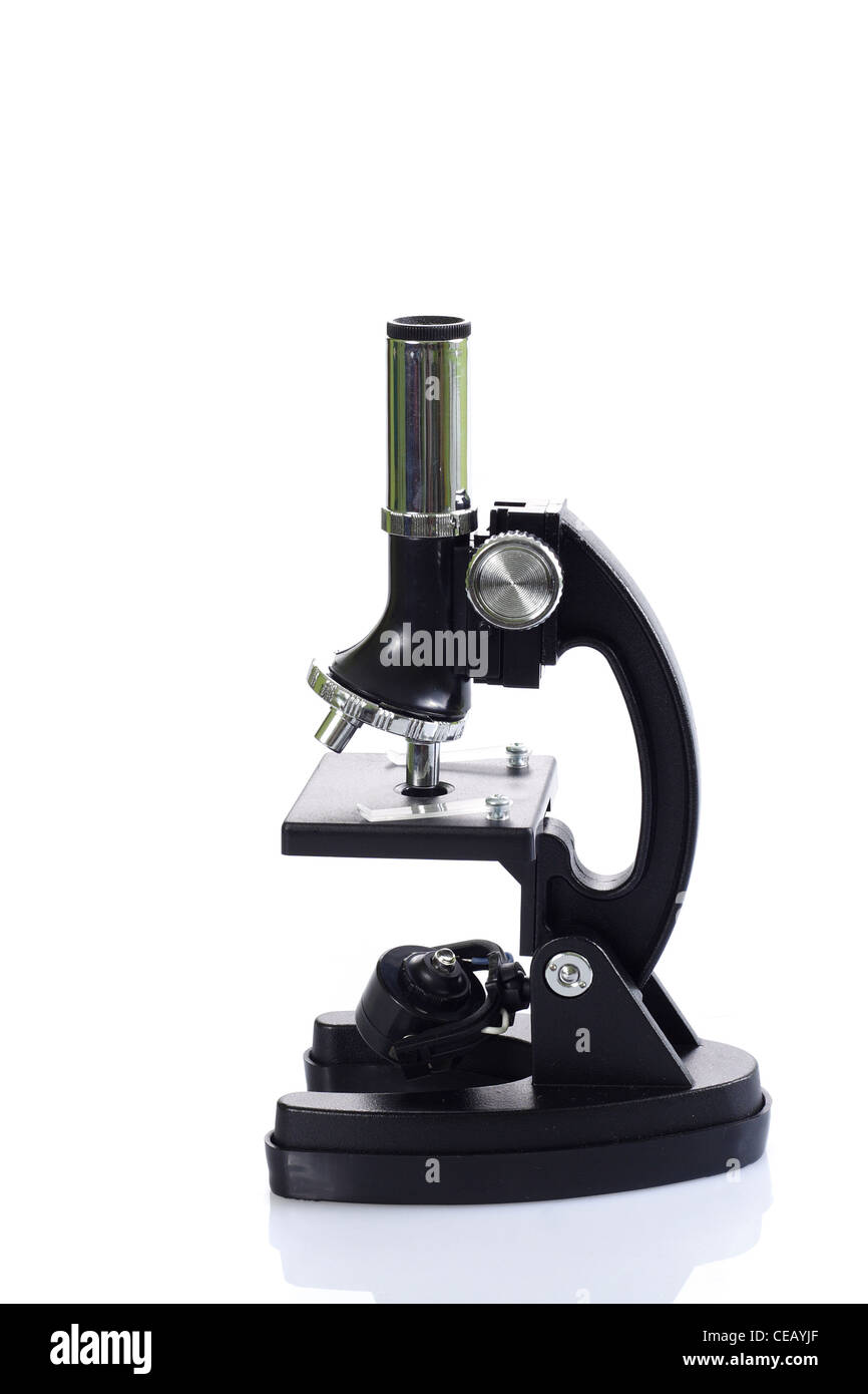 Laboratory microscope photo on a white background Stock Photo