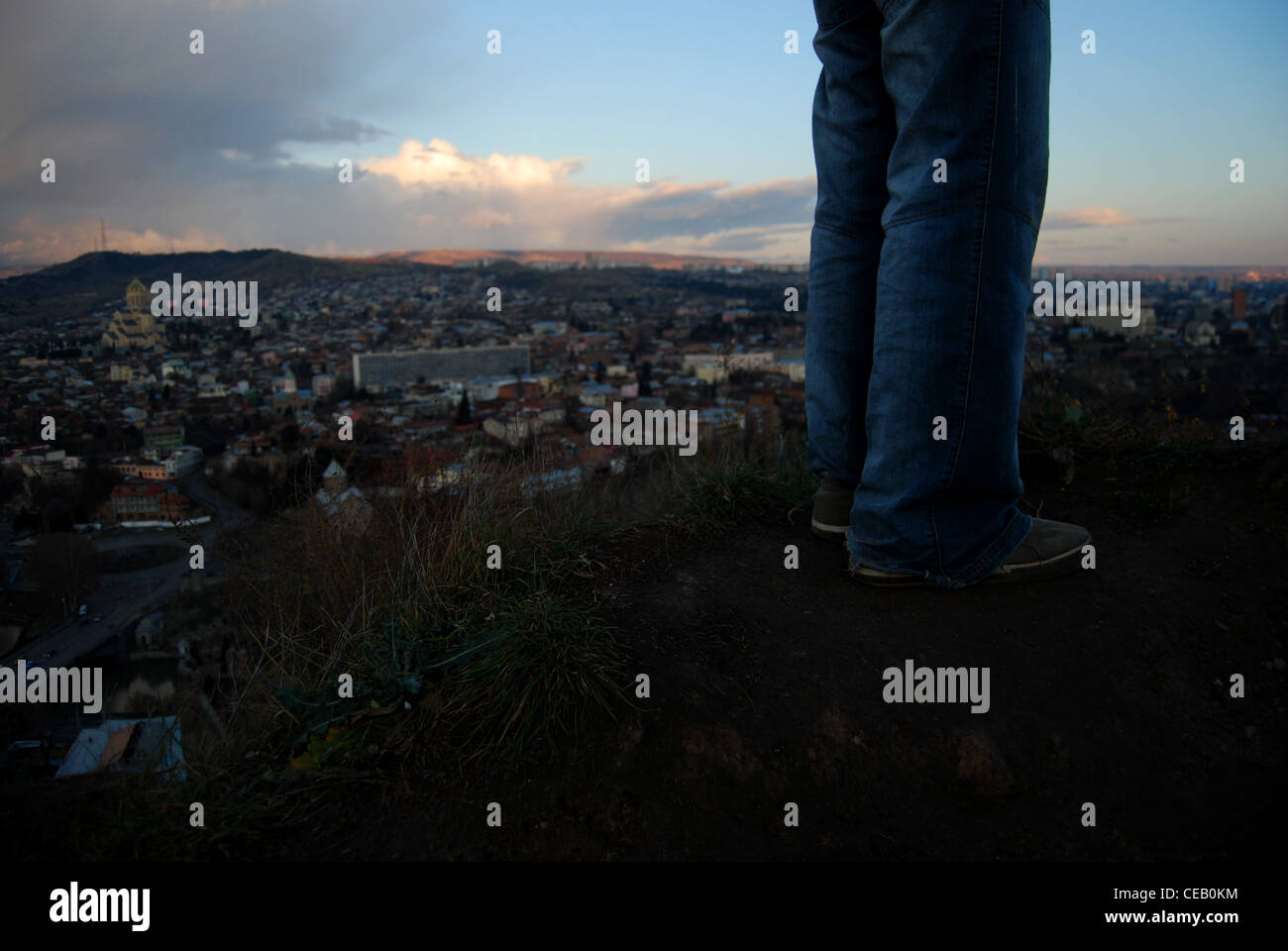 Standing over Tbilisi Stock Photo