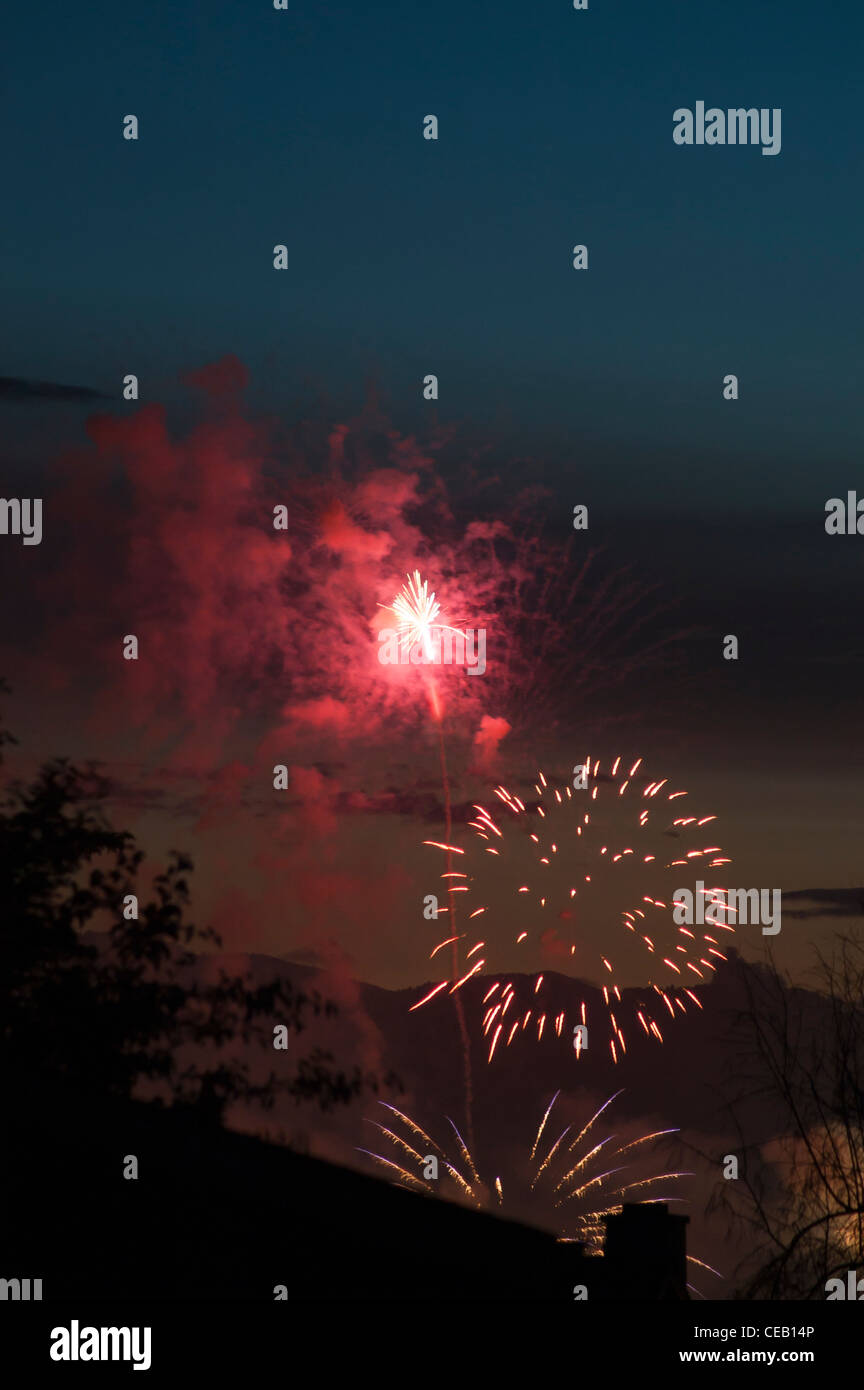 Fireworks over Missoula, Montana on the 4th of July Stock Photo Alamy
