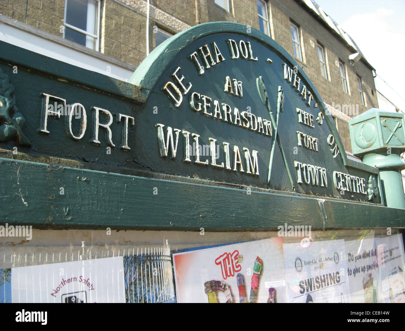 Sign for Fort William town centre Stock Photo Alamy
