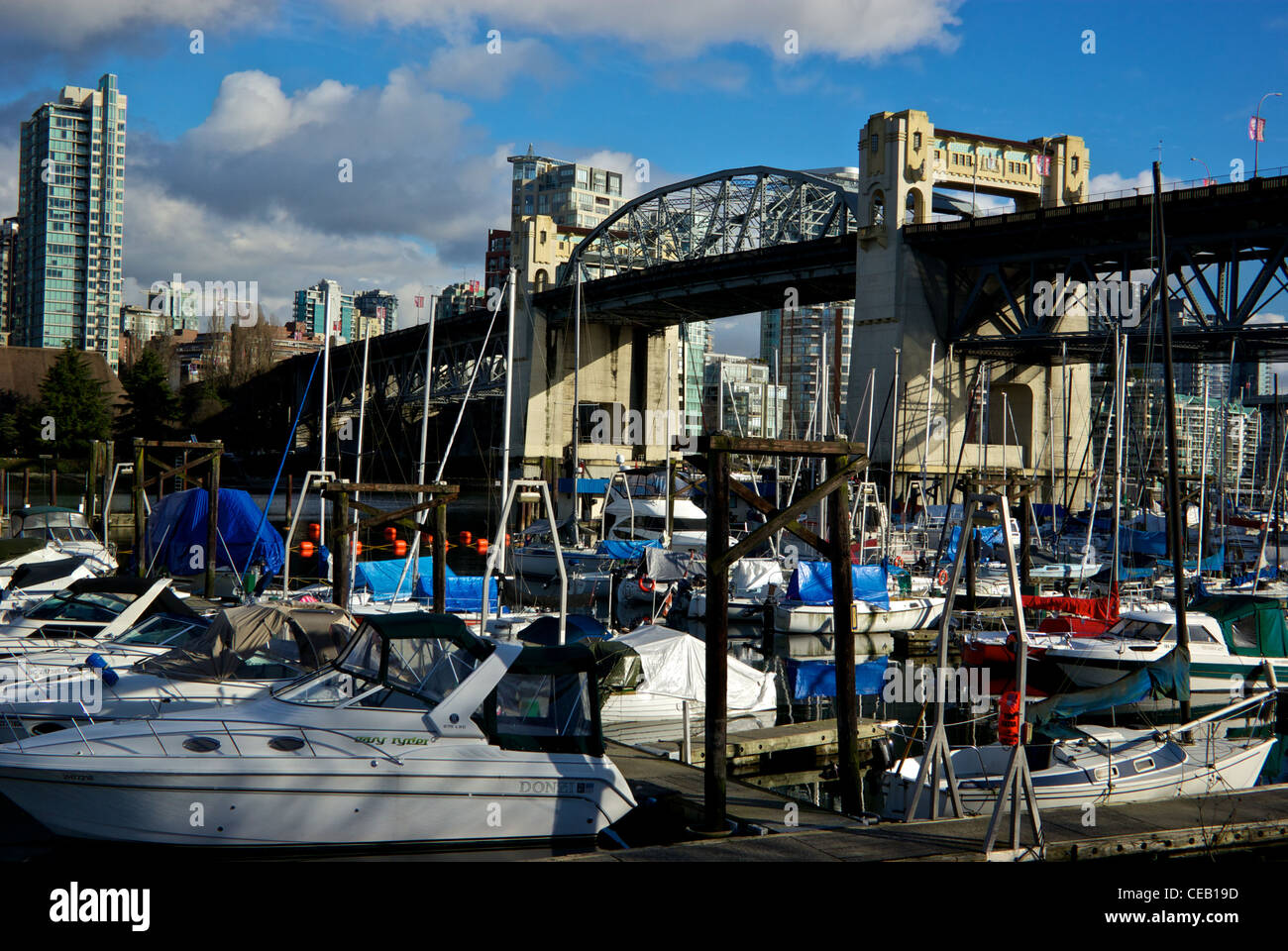 Vancouver Civic Marina Burrard Street Bridge False Creek West End ...