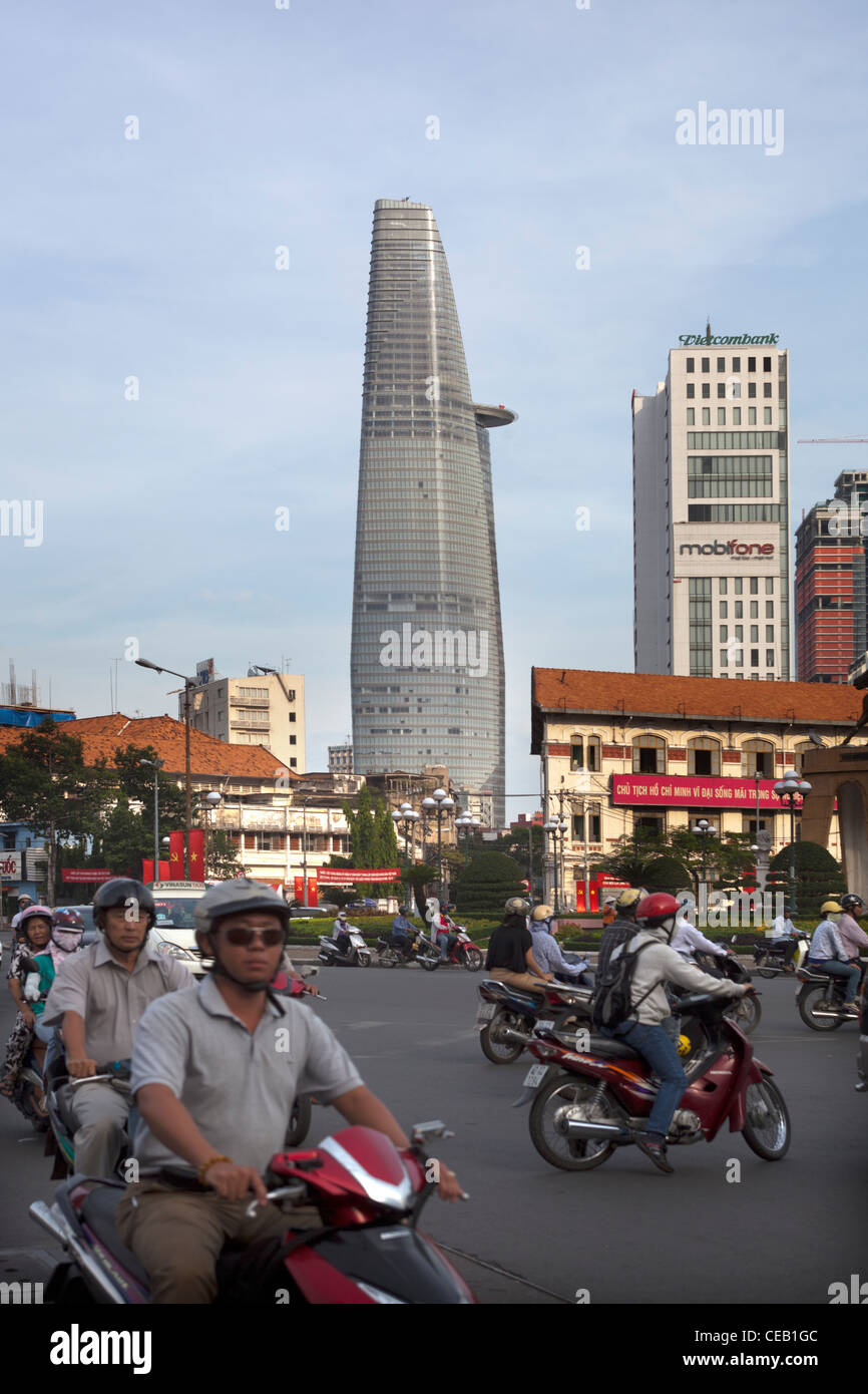 View to Bitexco Tower Ho Chi Minh City Vietnam Stock Photo