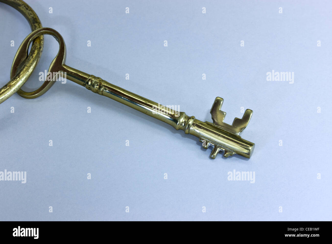 Brass 'classic' key. Stock Photo