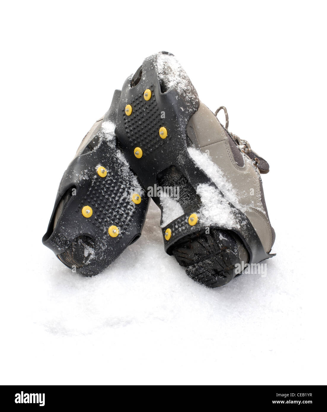 Ice snow grippers for shoes boots Stock Photo