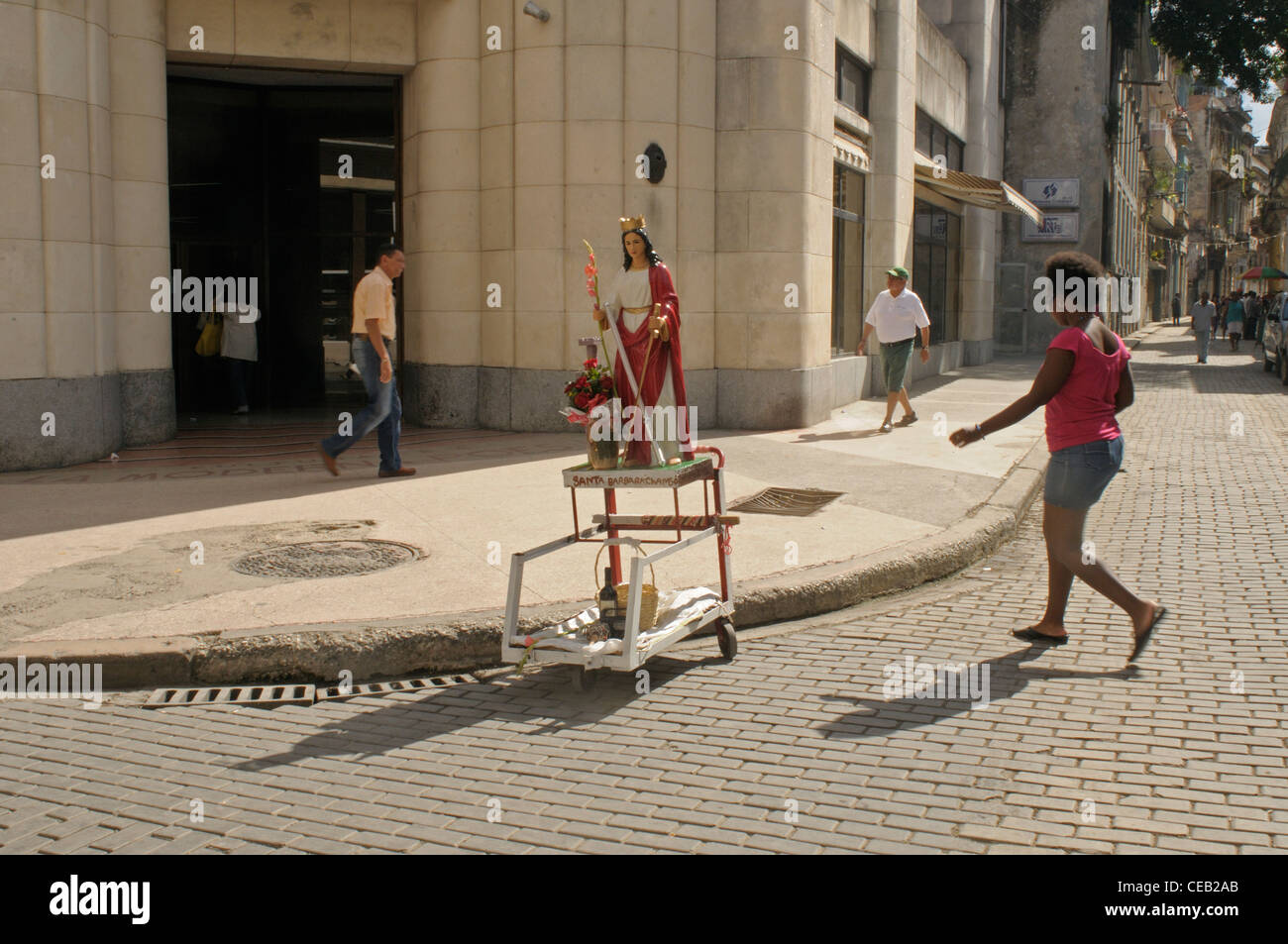 Religious statue in a street of Havana, Cuba Stock Photo