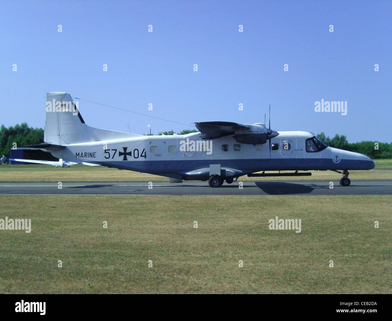 Dornier 228 of the German Navy for maritime pollution control. Seen at the airfield of Bremerhaven Stock Photo